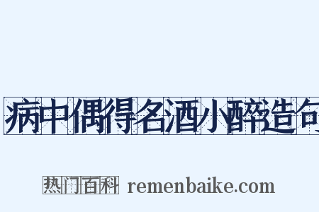 病中偶得名酒小醉造句是什么意思的图片